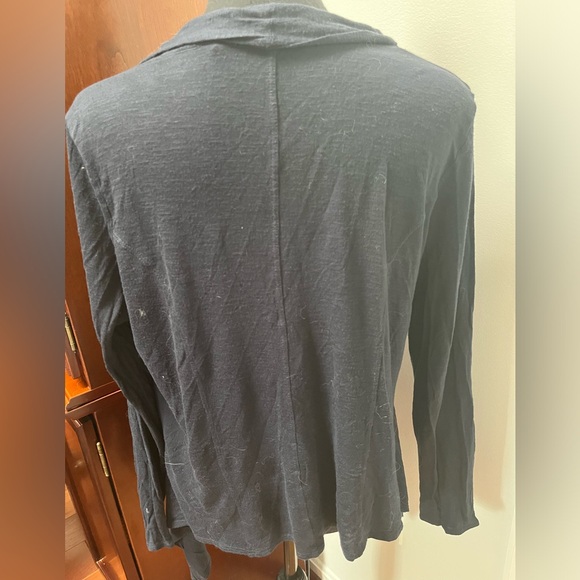 Tahari soft  navy summer weight drape cardigan - Picture 2 of 5